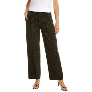 Vince Plaid Wide Leg Wool & Cashmere-Blend Pant